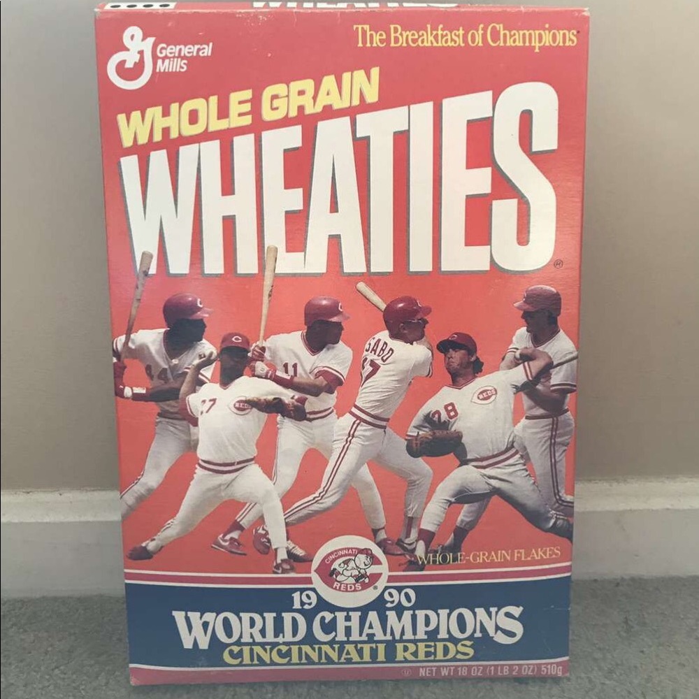 1990 Cincinnati Reds World Series Champs Wheaties Unopened